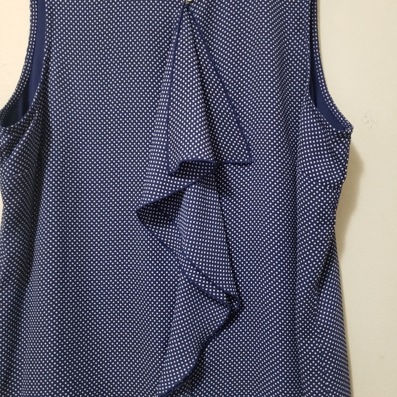 •••2/$30•••Covington Blue and White Pindot Ruffle Blouse - Picture 7 of 7